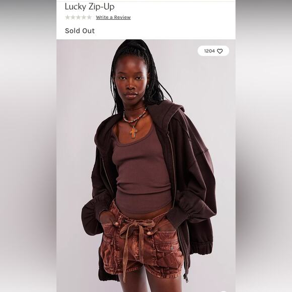 FREE PEOPLE Lucky Zip Up Slouchy Hoodie Jacket Size M New w/o Tag MSRP $148 SOO - Picture 4 of 11